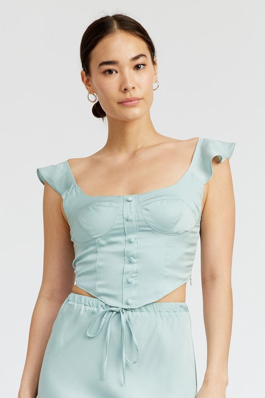 PUFF SLEEVE BUSTIER TOP