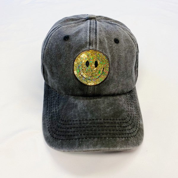 Sequin Patch Happy Ball Cap