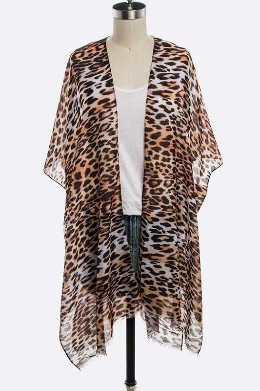 Leopard Printed Kimono Cardigan