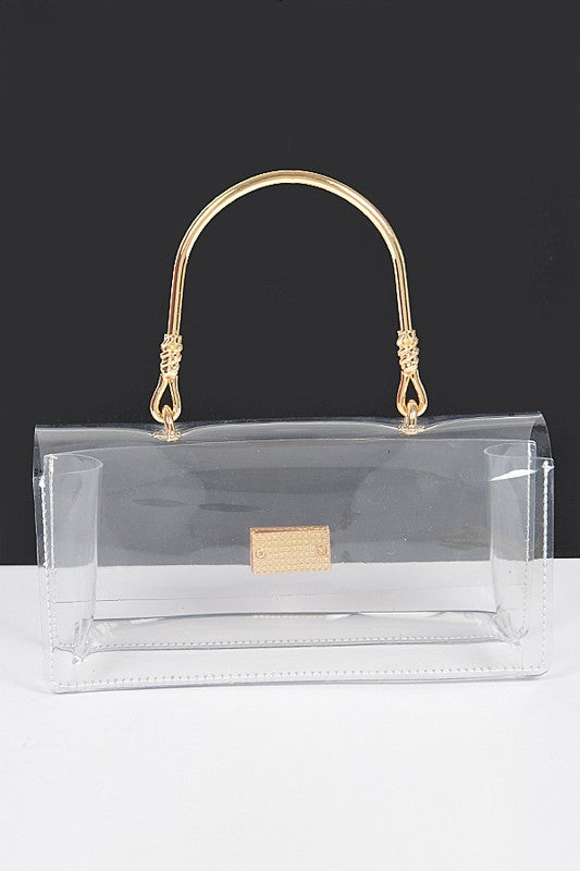 Top Handle Elegant Transparent Statdium Bag