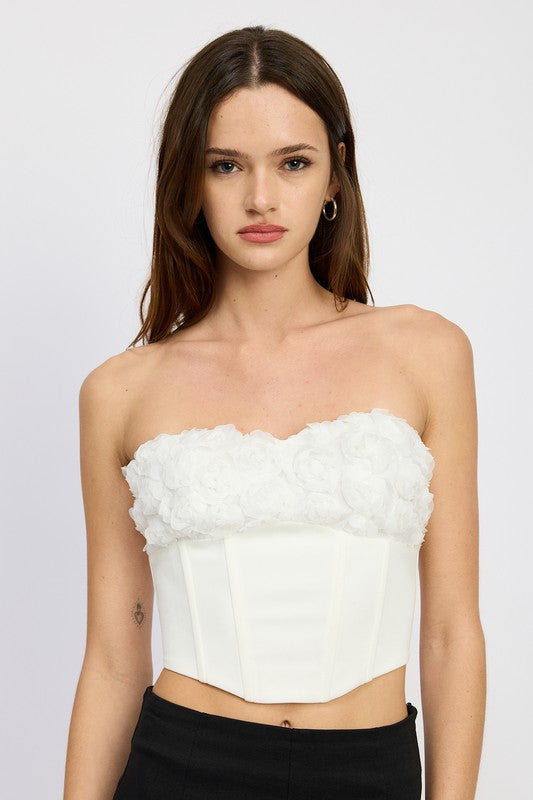 CORSET TOP WITH LACE DETAIL