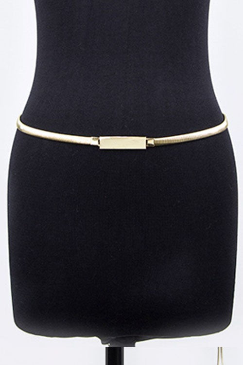 Simple Buckle Fashion Stretch Chain Belt