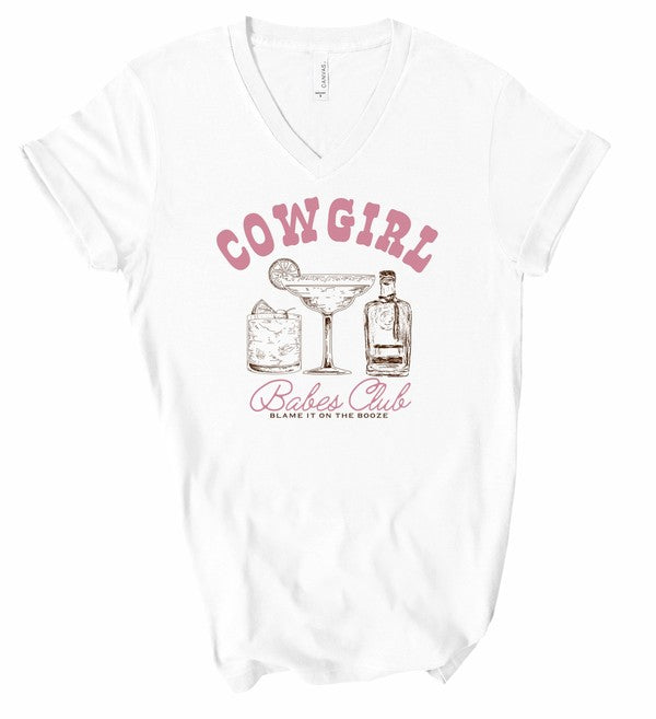 V-Neck Cowgirl Babe Club Graphic Tee