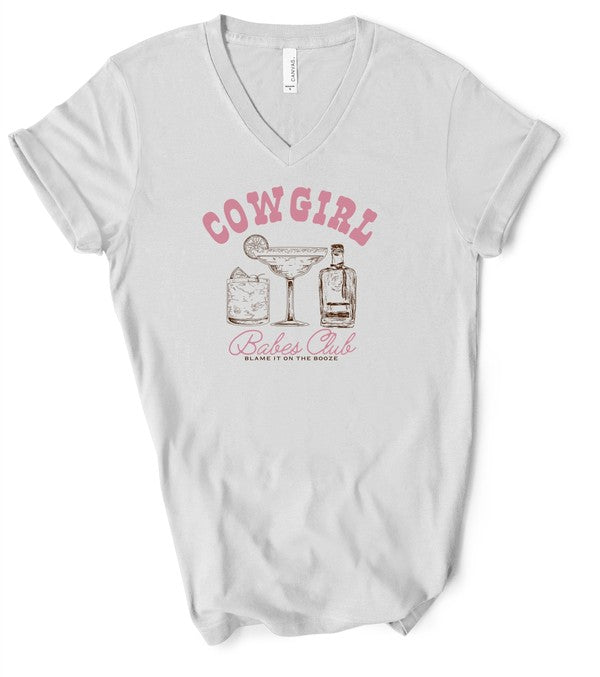 V-Neck Cowgirl Babe Club Graphic Tee