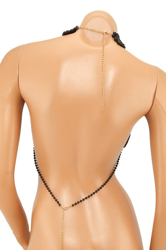 Flower Shape Pearl Body Chain