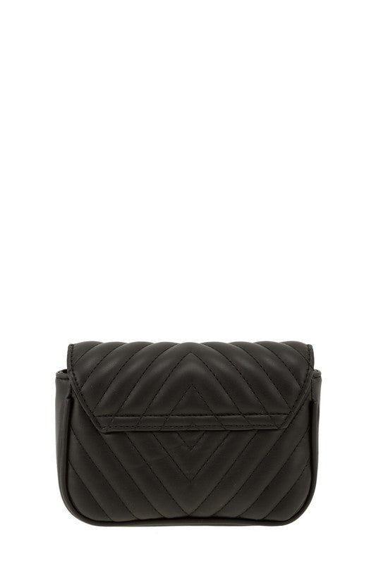 Chevron Quilted CG Buckle Crossbody Bag