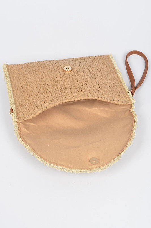 Convertible Straw Clutch Swing Bag