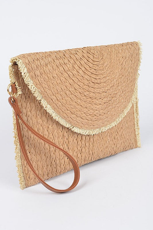 Convertible Straw Clutch Swing Bag