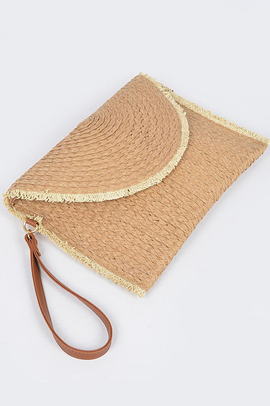 Convertible Straw Clutch Swing Bag