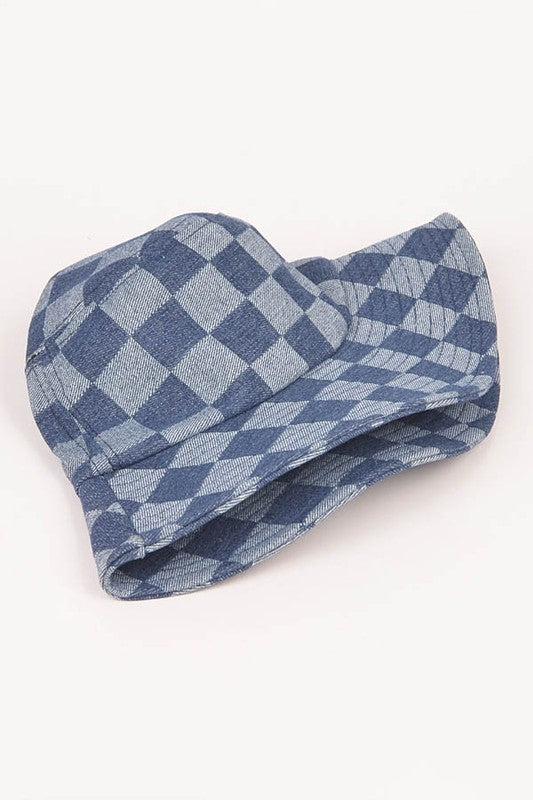 Checker Denim Bucket Hat