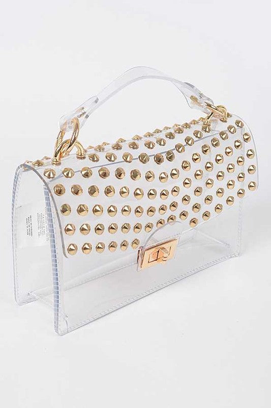 Studded Iconic Clear Swing Bag