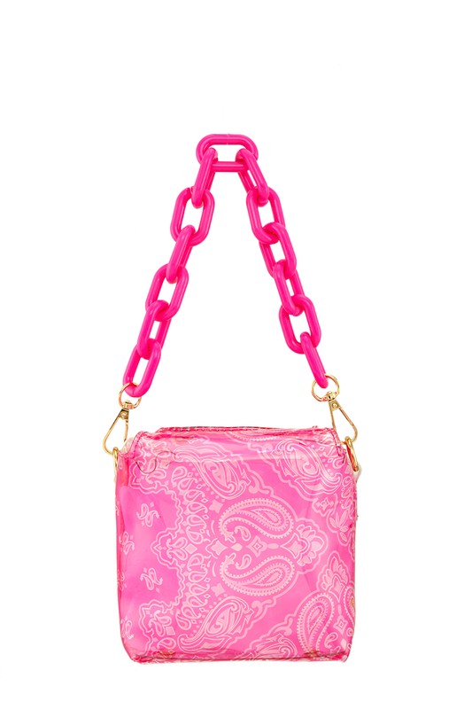 Amoeba Print Transparent Box Shape Bag