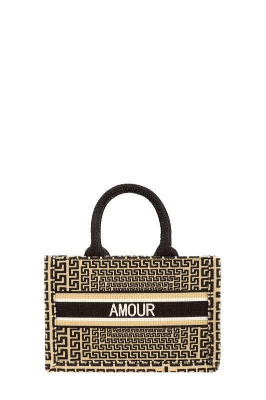 AMOUR Greek Oblique Book Small Tote Bag