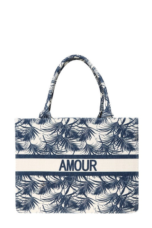 AMOUR Tropical Oblique Book Tote Bag