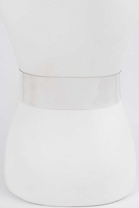 Plus Size Crytal F Logo Transparent Cleared Belt