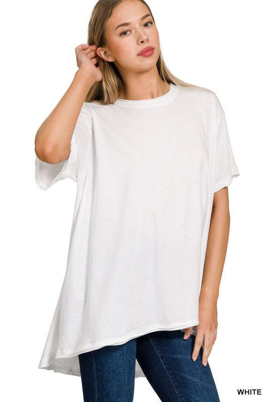 Cotton Drop Shoulder Oversized Top