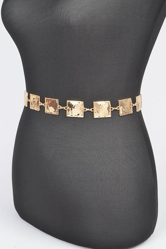 Plus Size Square Plate Iconic Chain Belt