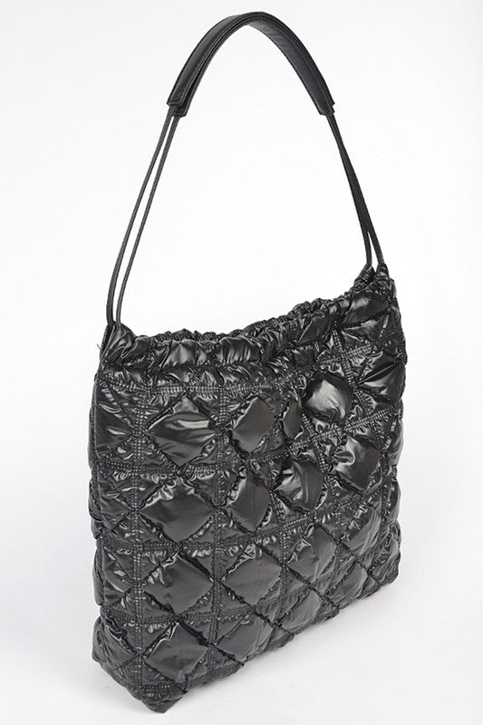 Quilted Bubble Nylon Tote