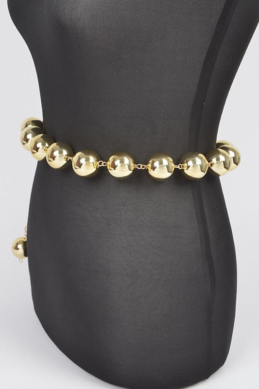 Oversize Metallic CCB Beads Fashion Chain Belt