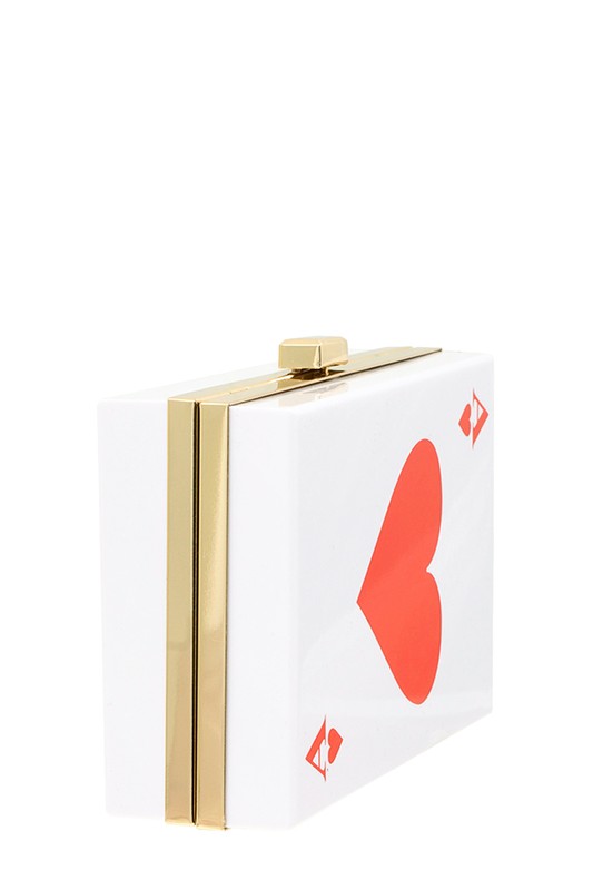 Ace of Hearts Card Clutch Evening Bag