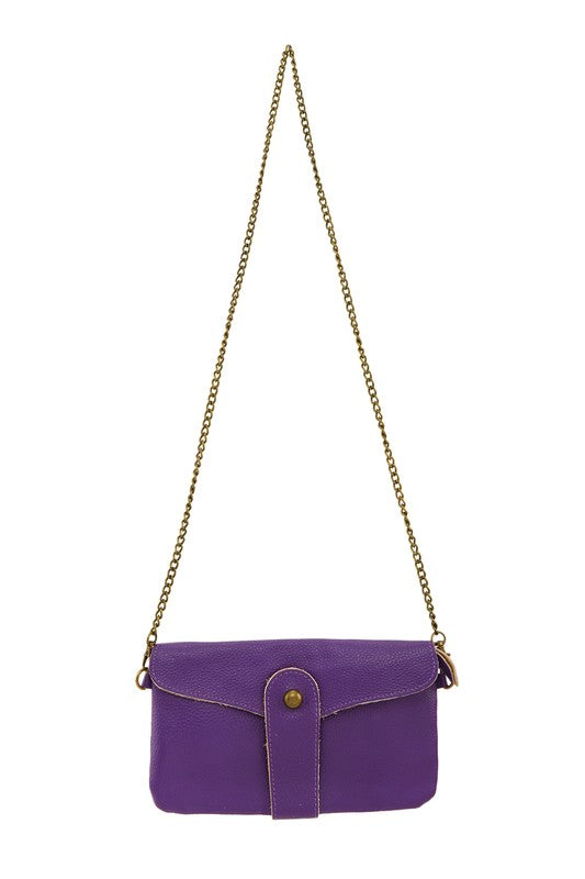 Genuine Leather Envelope Shape Crossbody Bag