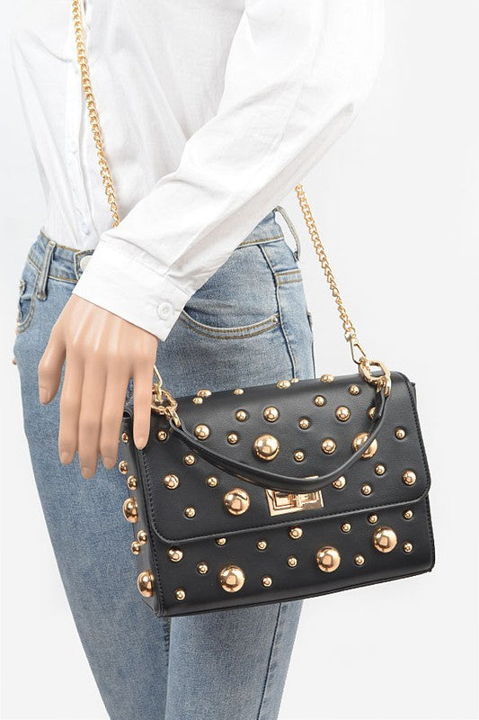 Mix Studs Convertible Top Handle Swing Bag