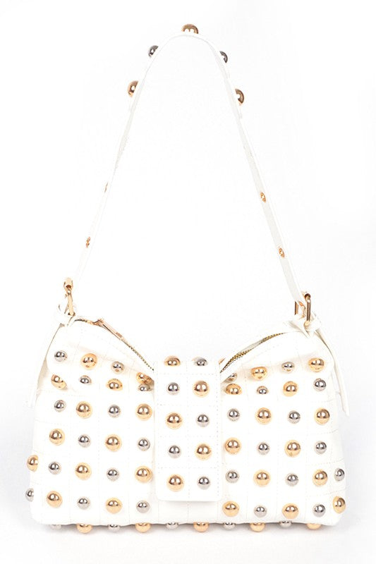 Mix Color Studs Fashion Shoulder Bag