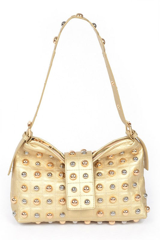 Mix Color Studs Fashion Shoulder Bag