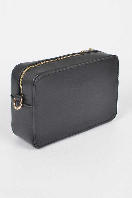 Patent Finish Top Handle Convertible Clutch Bag