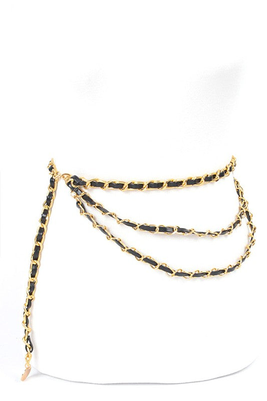 Plus Size Layered Chain Belt