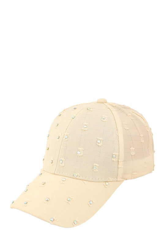 Rhinestone Wash Baseball Cap