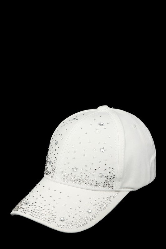 Rhinestone and Star Baseball Cap