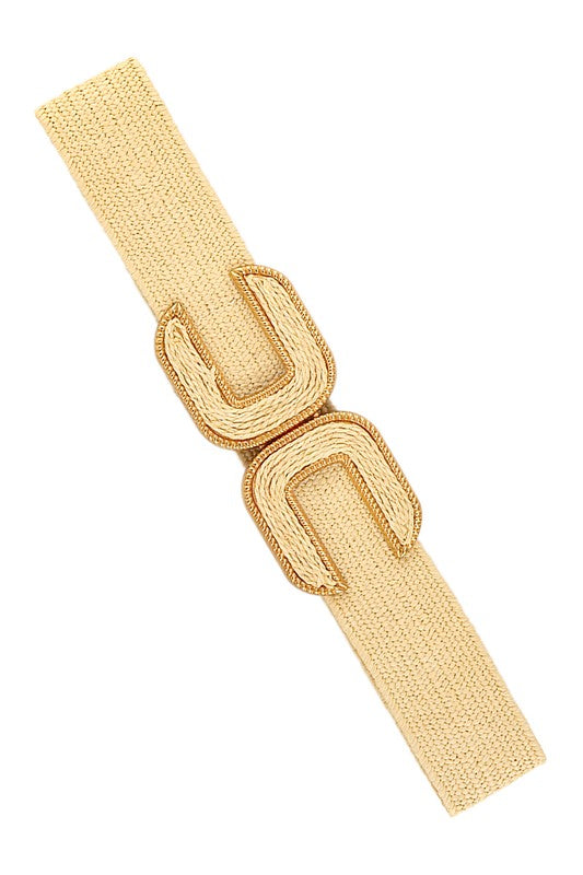 U Shape Buckle Elastic Straw Belt