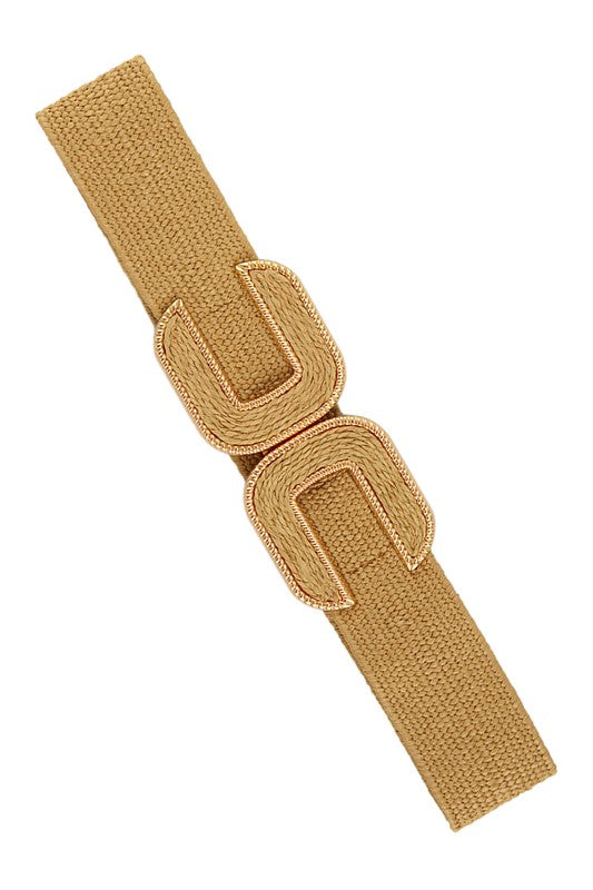 U Shape Buckle Elastic Straw Belt