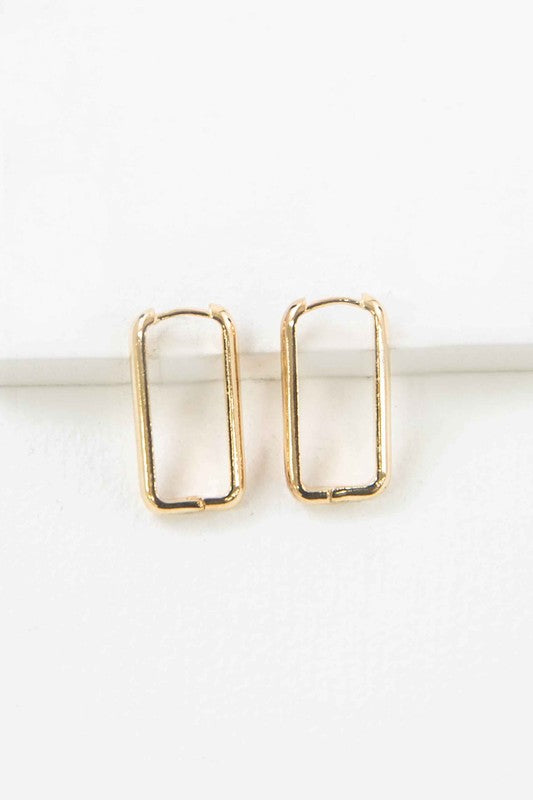 Rounded Rectangle Hoop Earrings