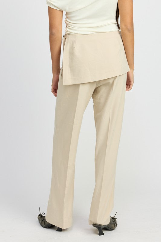 LOW RISE TROUSER WITH WRAPPED SKIRT