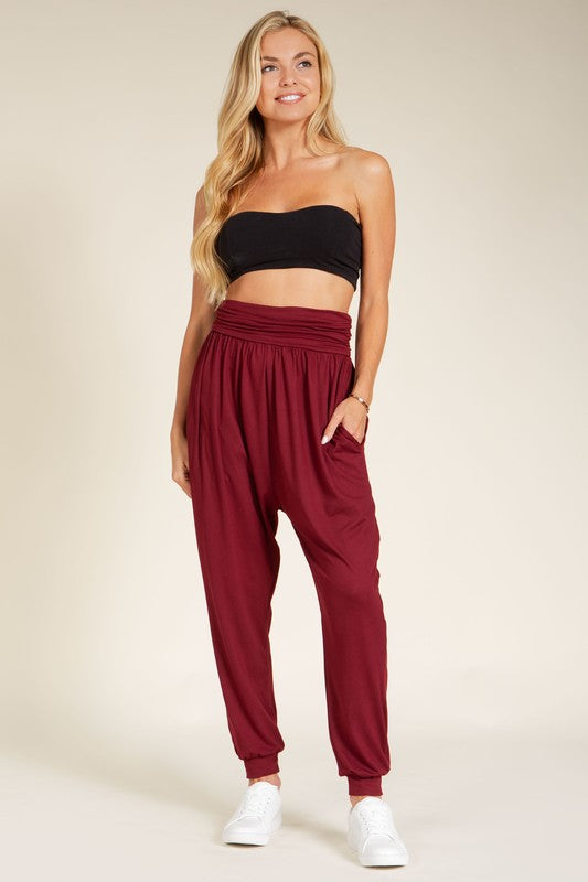 Harem Jogger Pants with Side Pockets