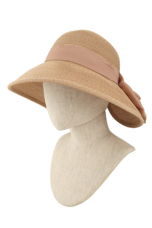 Straw Back Ribbon Panama Sun Hat