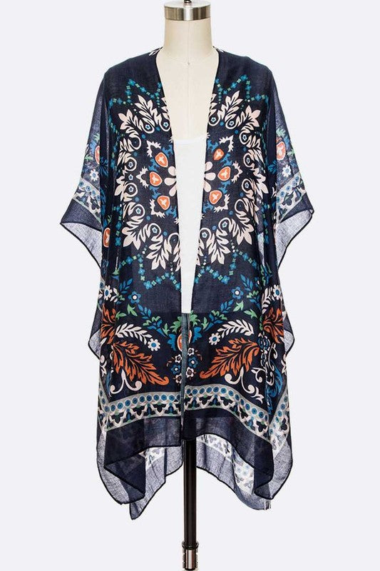 Mandala Print Light Weight Kimono Cardigan