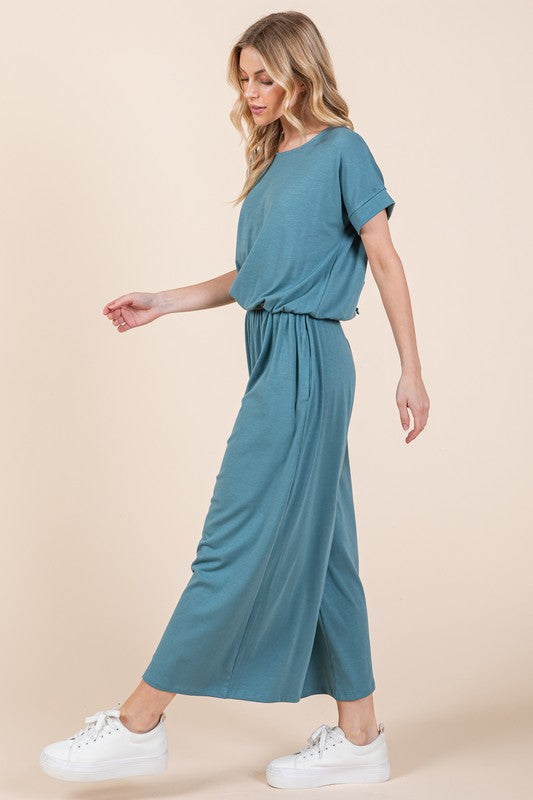 Wide Leg Jumpsuit with Side Pockets