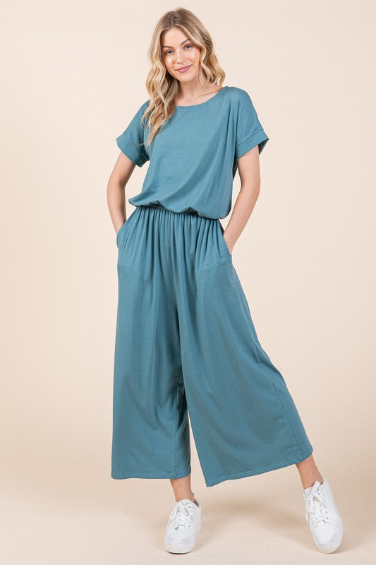 Wide Leg Jumpsuit with Side Pockets