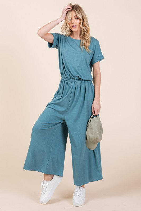 Wide Leg Jumpsuit with Side Pockets