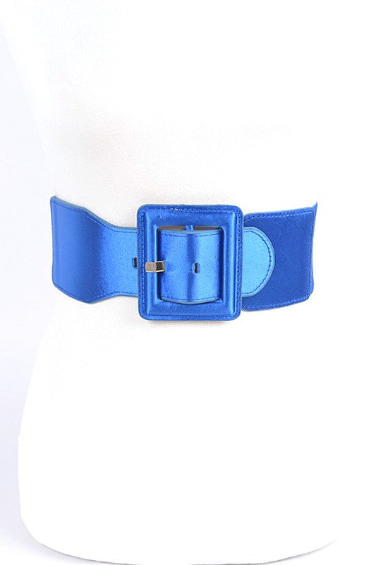 Satin Metallic Elastic Fashion Wide Belt