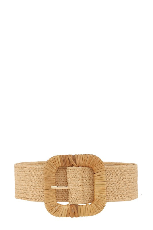 Straw Wrapped Round Rectangle Elastic Belt