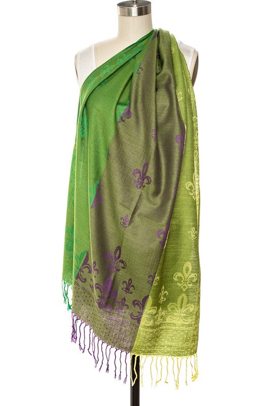 Mardi Gras Color Pashmina Fashion Scarf