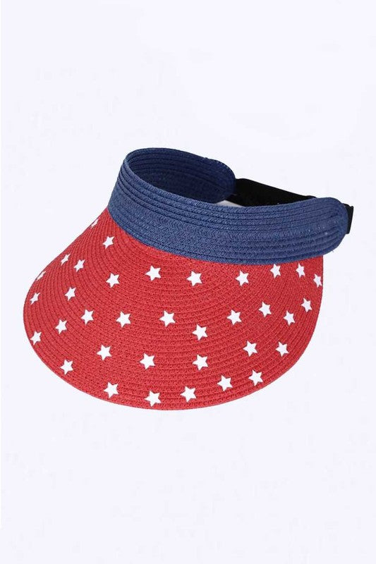 Americana Roll Up Straw Visor