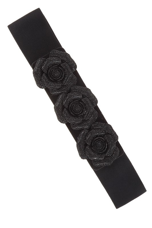 Flower Buckle Elastic Straw Belt