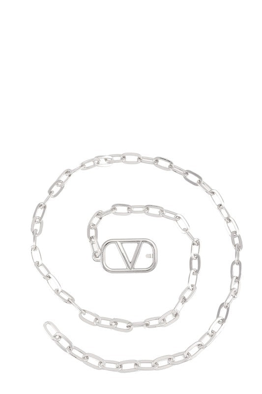 Metal V Buckle Chain Belt