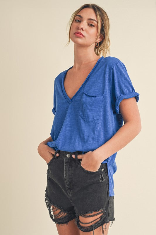 Zoie V-Neck Short Sleeve Top