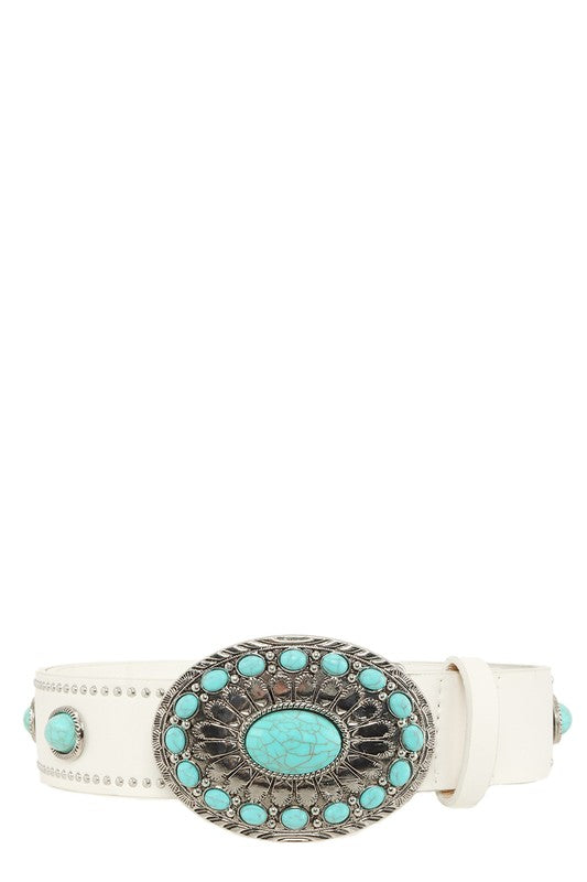 Oval Bohemia Turquoise Buckle Belt